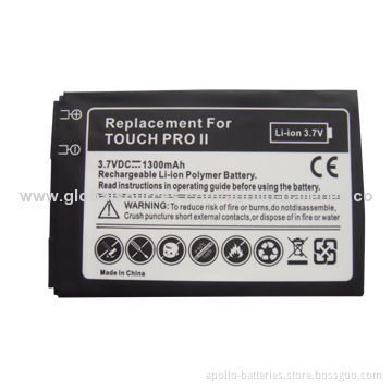 Long standby mobile phone battery, 3.7V 1,300mAh for HTC Touch Pro2/Dash 3G